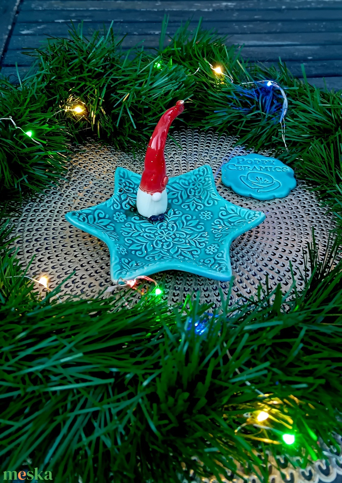 Manós kerámia tál, csillag - esküvő - dekoráció - asztaldísz - Meska.hu