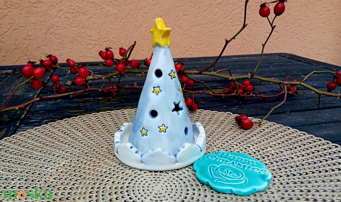 Róka és herceg mintás kerámia mécsestartó - karácsony - adventi díszek - adventi asztaldísz - Meska.hu