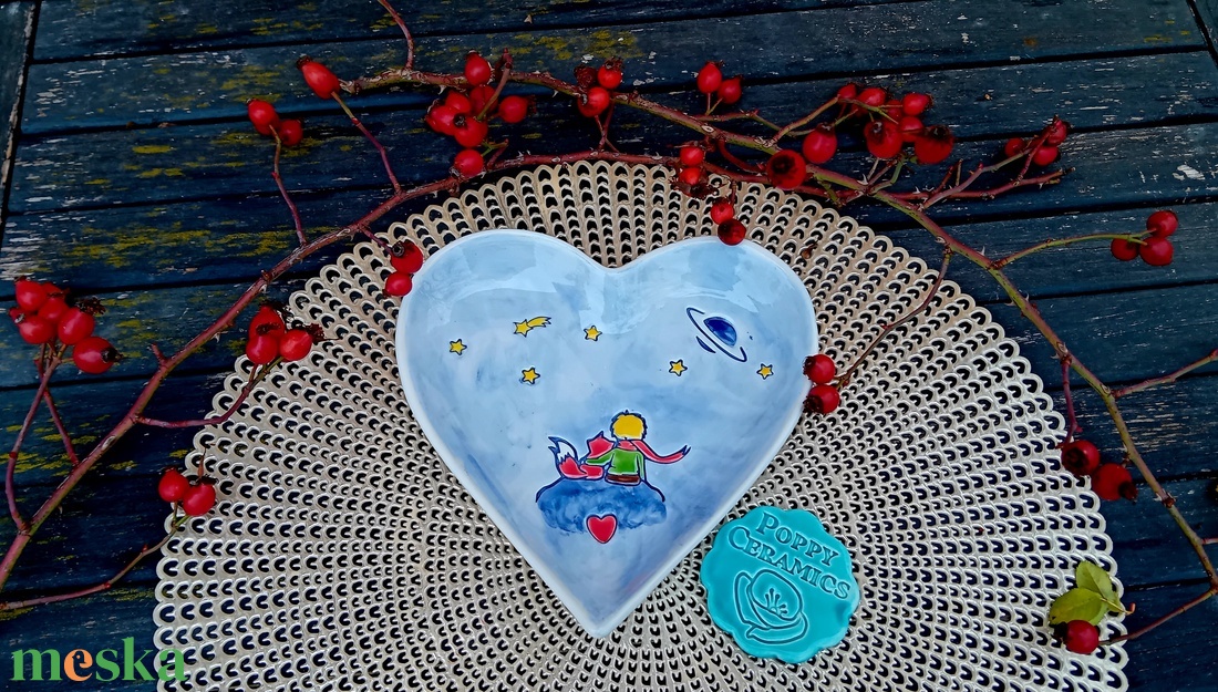 Róka és szőke herceg mintás kerámia tál - esküvő - dekoráció - asztaldísz - Meska.hu