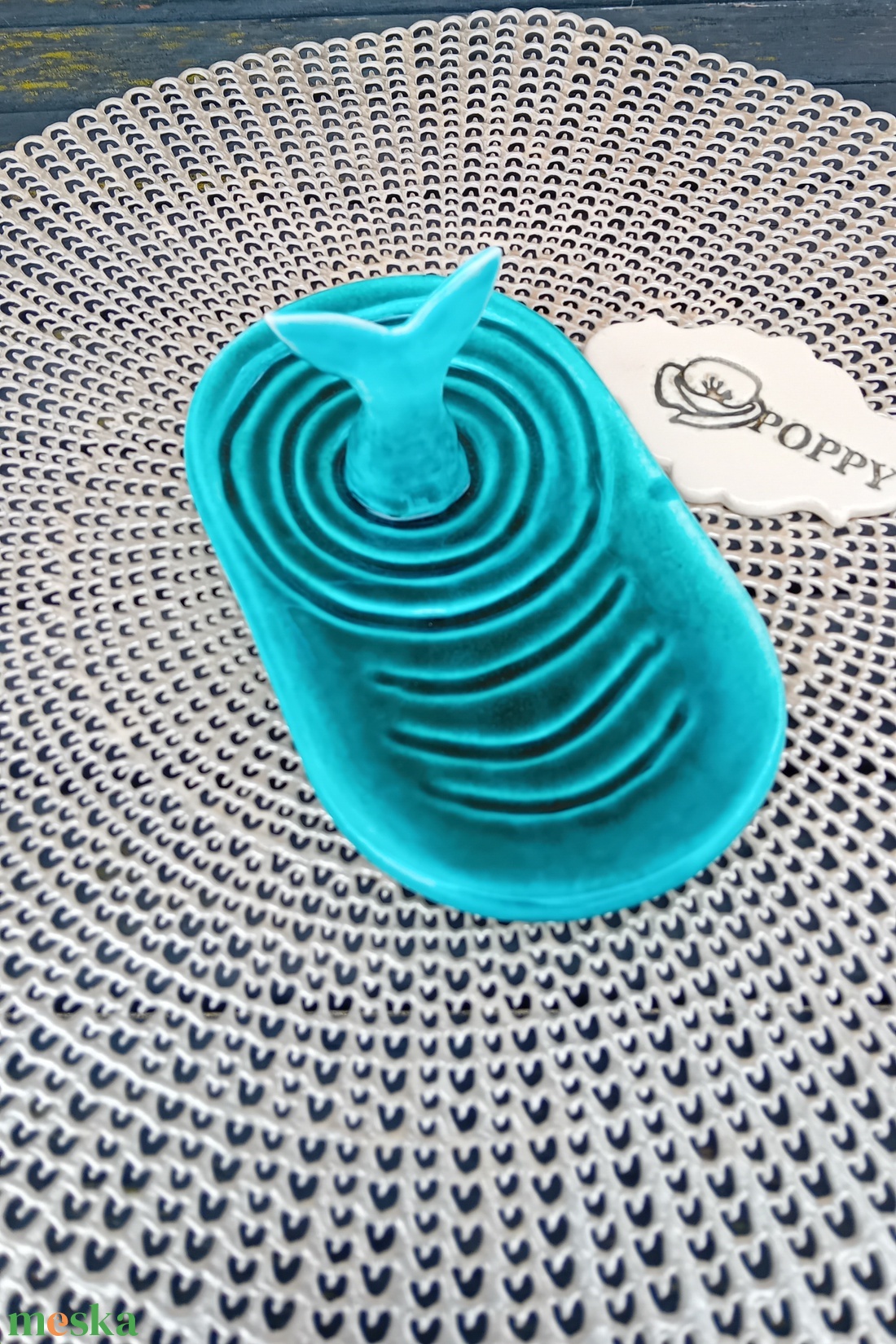 Ékszer tartó kerámia tál, türkiz - ékszer - ékszertartó - ékszertartó tál - Meska.hu