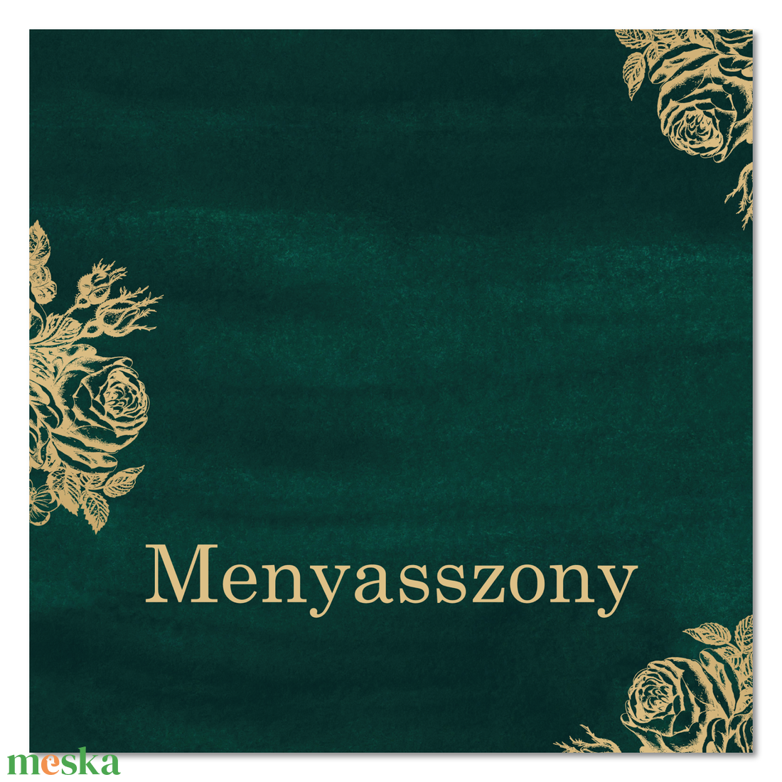 Smaragdzöld és arany színű ültetőkártya (digitális termék) - esküvő - meghívó & kártya - ültetési rend - Meska.hu