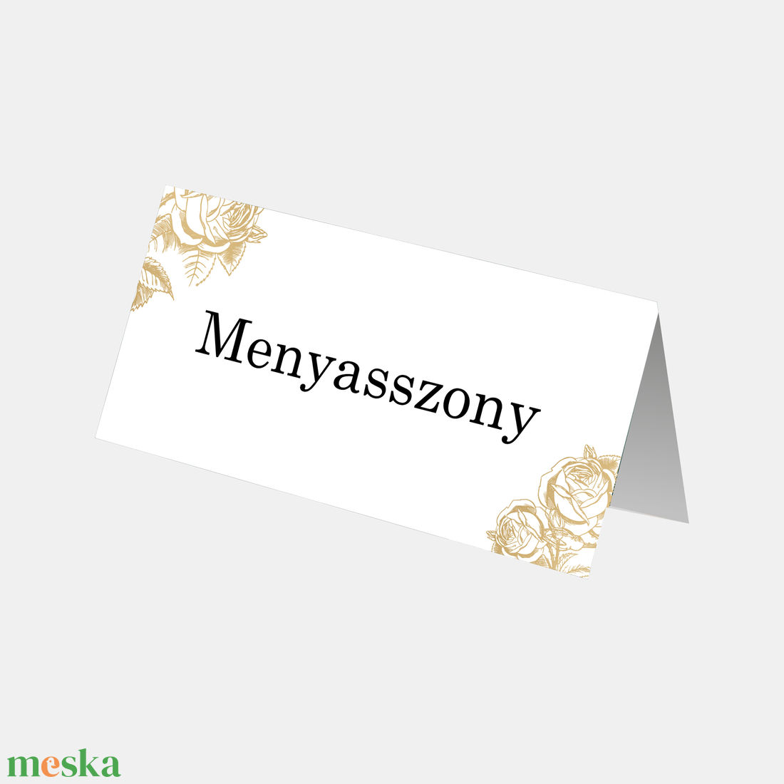 Esküvői ültetőkártya arany színű rózsamintával (digitális termék) - esküvő - meghívó & kártya - ültetési rend - Meska.hu