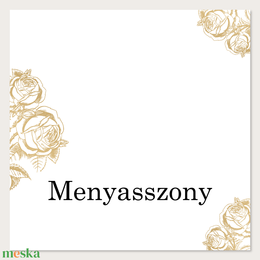 Esküvői ültetőkártya arany színű rózsamintával (digitális termék) - esküvő - meghívó & kártya - ültetési rend - Meska.hu
