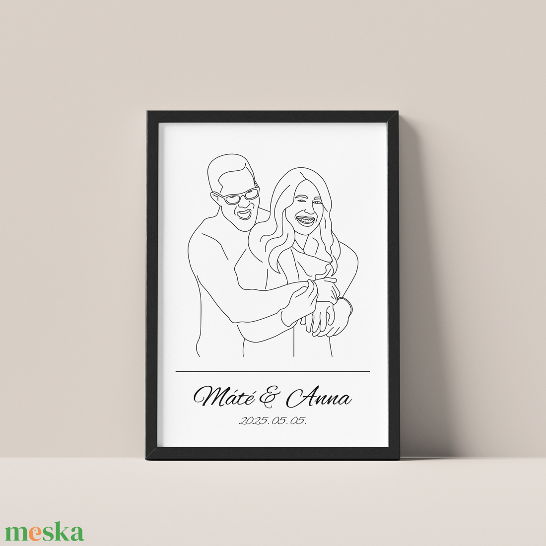 Saját fotó alapján készült vonalrajz pároknak (digitális termék) - művészet - grafika & illusztráció - digitális - Meska.hu