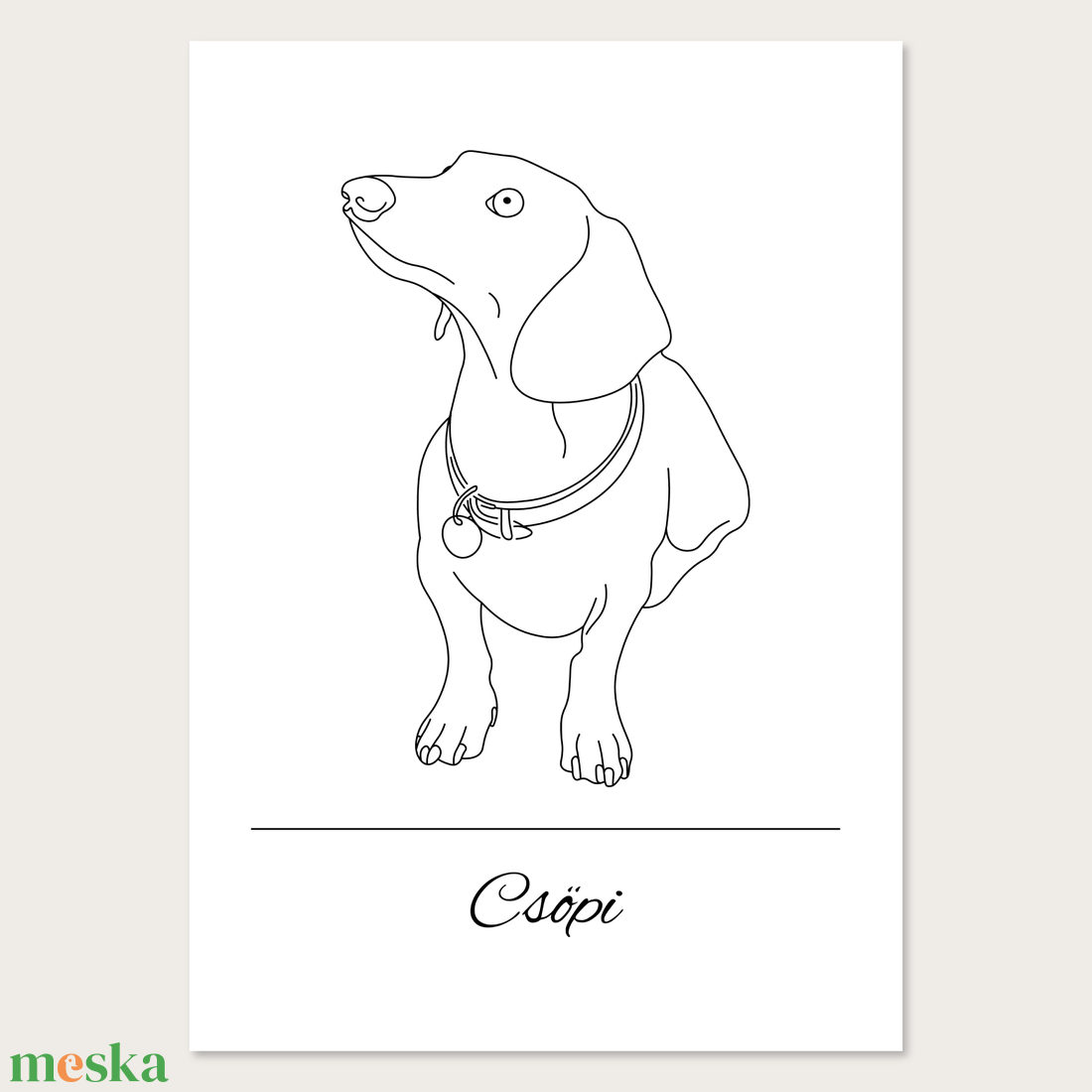 Egyedi kisállat portré - Saját fotó alapján készült vonalrajz kisállatodról (digitális termék) - művészet - grafika & illusztráció - digitális - Meska.hu