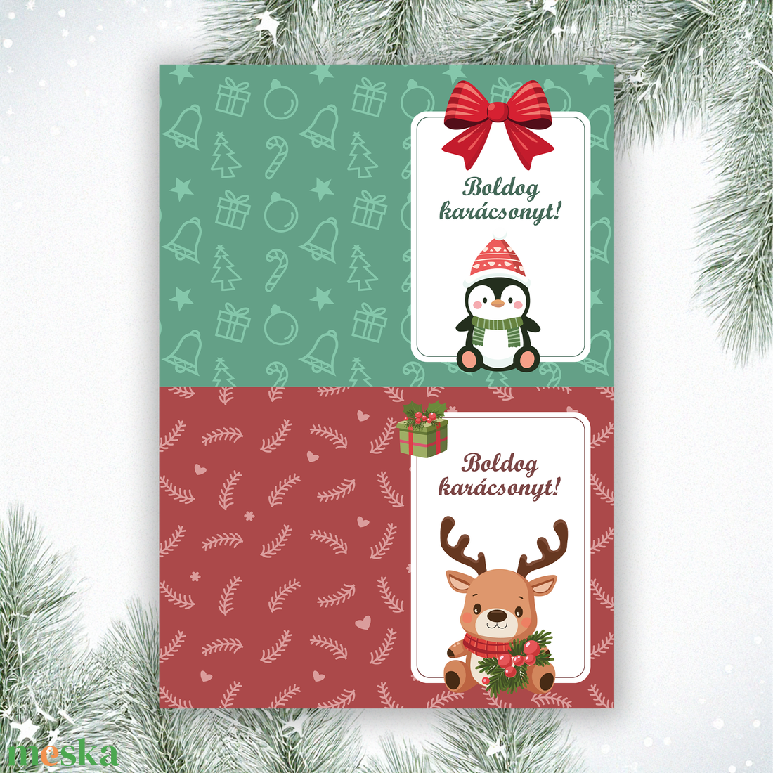 Nyomtatható karácsonyi ajándékkísérő kártyák és képeslapok (digitális termék) - karácsony - karácsonyi ajándékozás - karácsonyi képeslap, üdvözlőlap, ajándékkísérő - Meska.hu