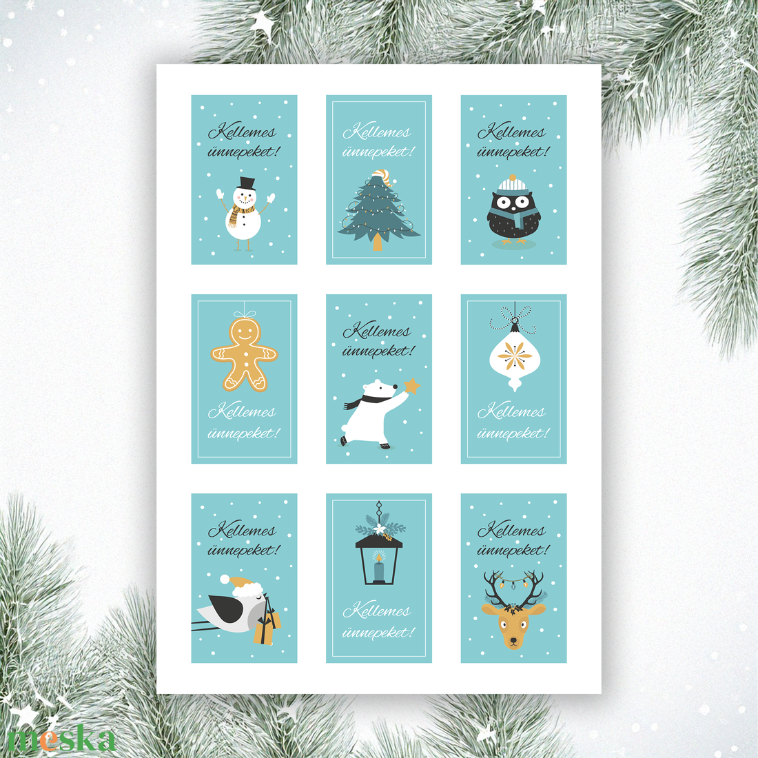 Nyomtatható karácsonyi ajándékkísérő kártya (digitális termék) - karácsony - karácsonyi ajándékozás - karácsonyi képeslap, üdvözlőlap, ajándékkísérő - Meska.hu
