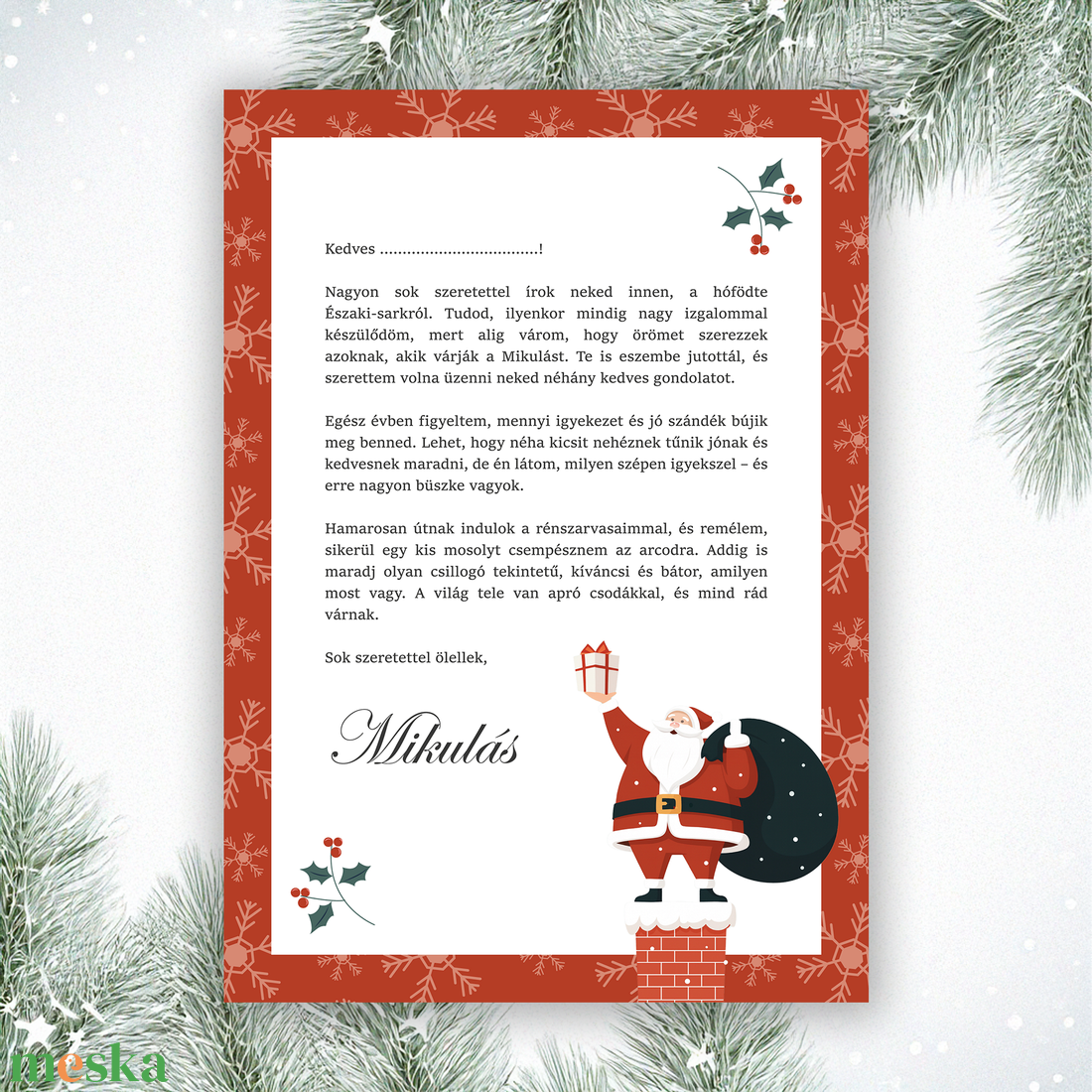 Nyomtatható levél és oklevél a Mikulástól (digitális termék) - karácsony - mikulás - mikulás ajándékok - Meska.hu