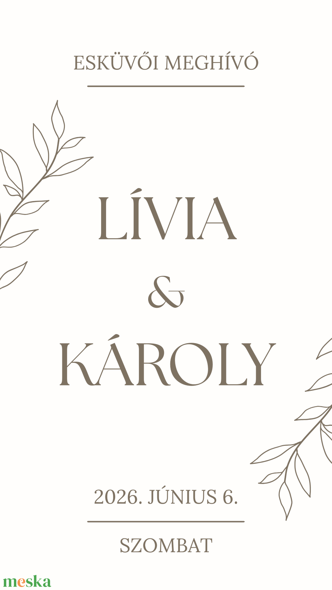 Digitális minimalista animált esküvői meghívó levélmintával - esküvő - meghívó & kártya - meghívó - Meska.hu