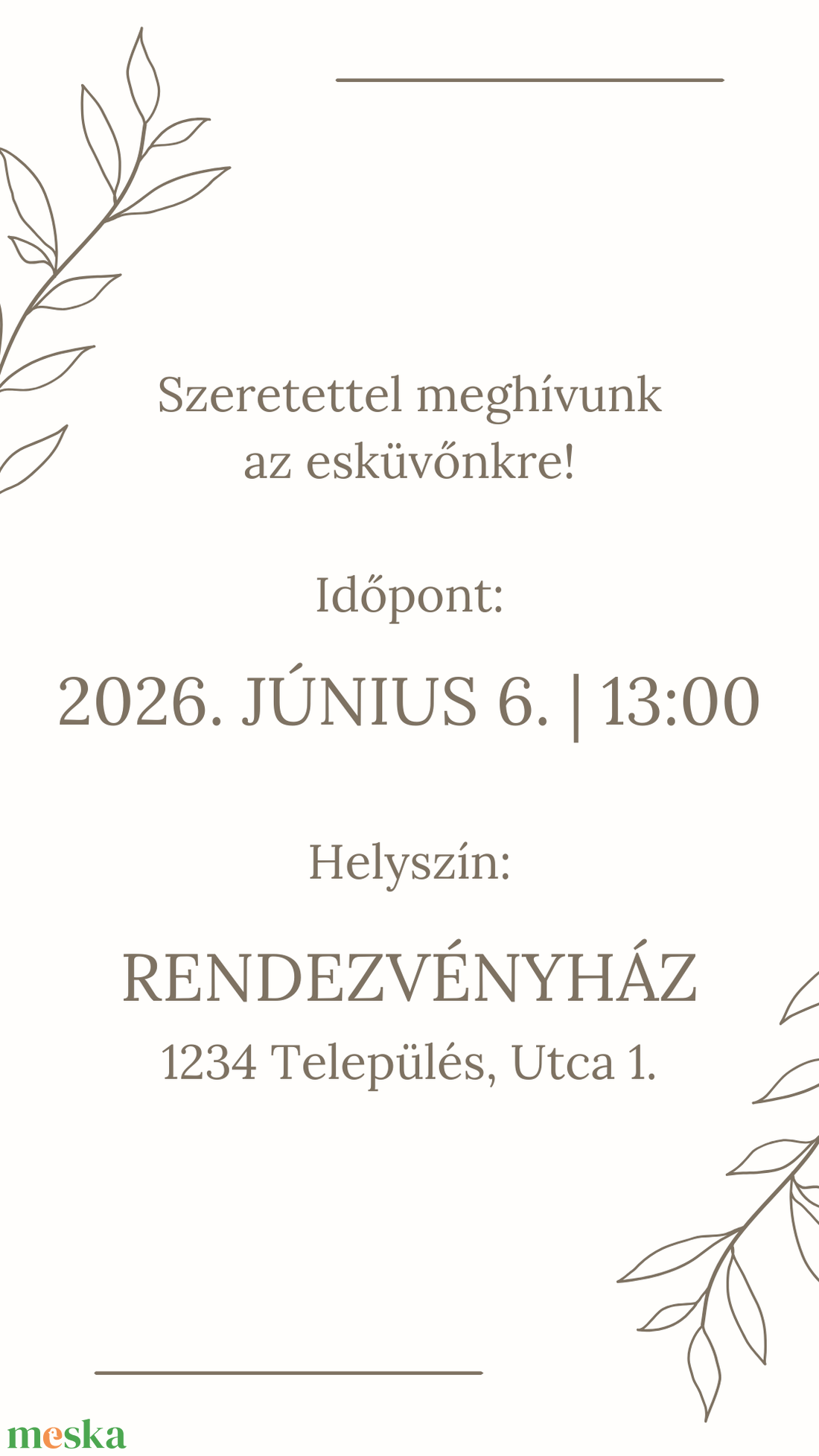 Digitális minimalista animált esküvői meghívó levélmintával - esküvő - meghívó & kártya - meghívó - Meska.hu