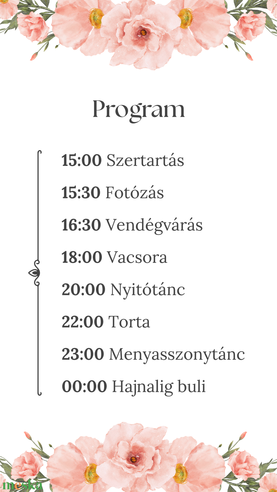 Digitális animált esküvői meghívó rózsaszín virágokkal és saját fotóval - esküvő - meghívó & kártya - digitális meghívók - Meska.hu