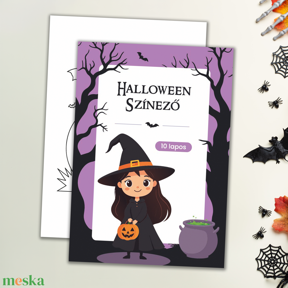 Nyomtatható Halloween színező, 10 oldalas (digitális termék) - otthon & életmód - papír, írószer - színező - Meska.hu