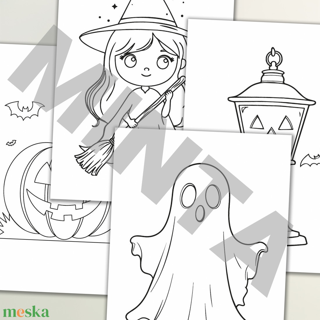 Nyomtatható Halloween színező, 10 oldalas (digitális termék) - otthon & életmód - papír, írószer - színező - Meska.hu