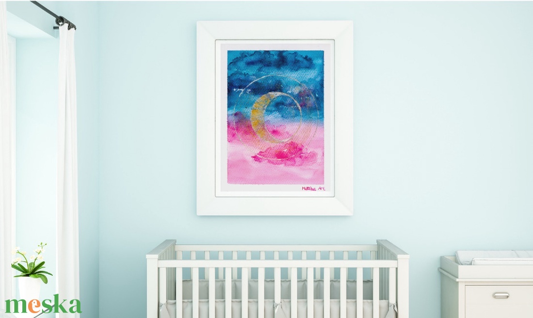 Újhold - akvarell art print - otthon & életmód - dekoráció - kép & falikép - kép & falikép - Meska.hu Újhold - akvarell art print - otthon & életmód - dekoráció - kép & falikép - kép & falikép - Meska.hu