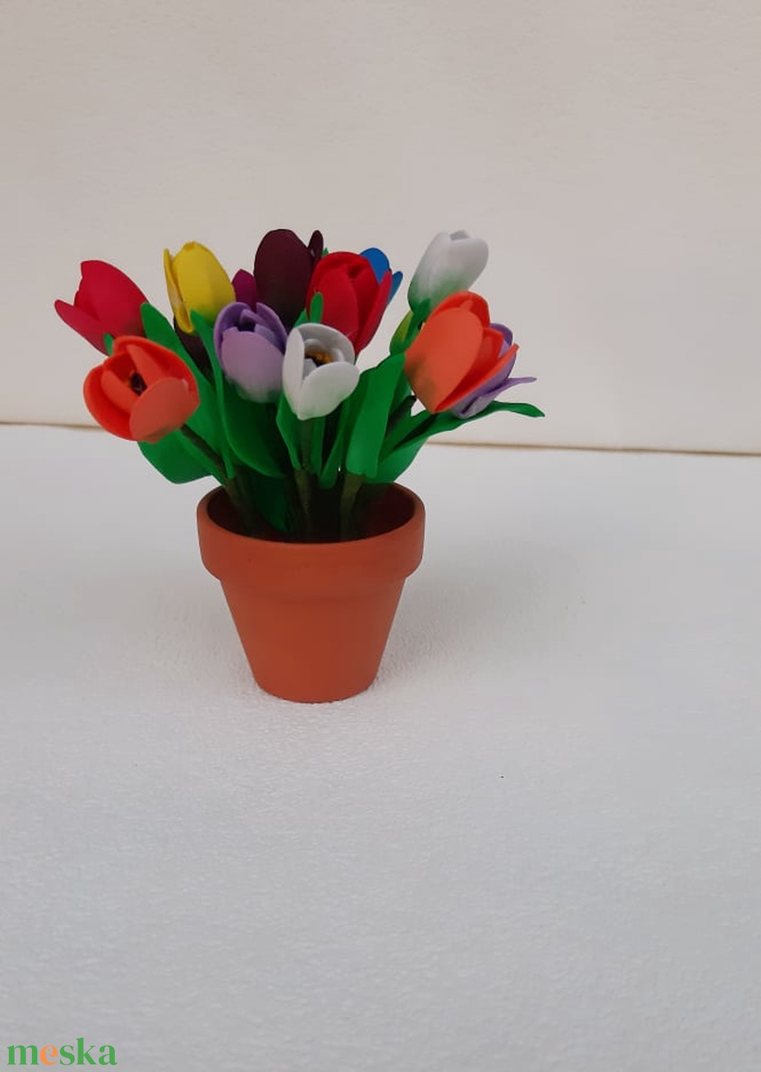 Színes tulipán cserépben - otthon & lakás - dekoráció - Meska.hu