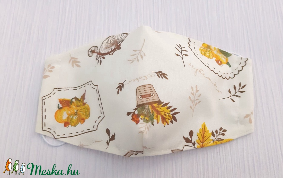 Őszi mintás női design szájmaszk - női - női - Meska.hu