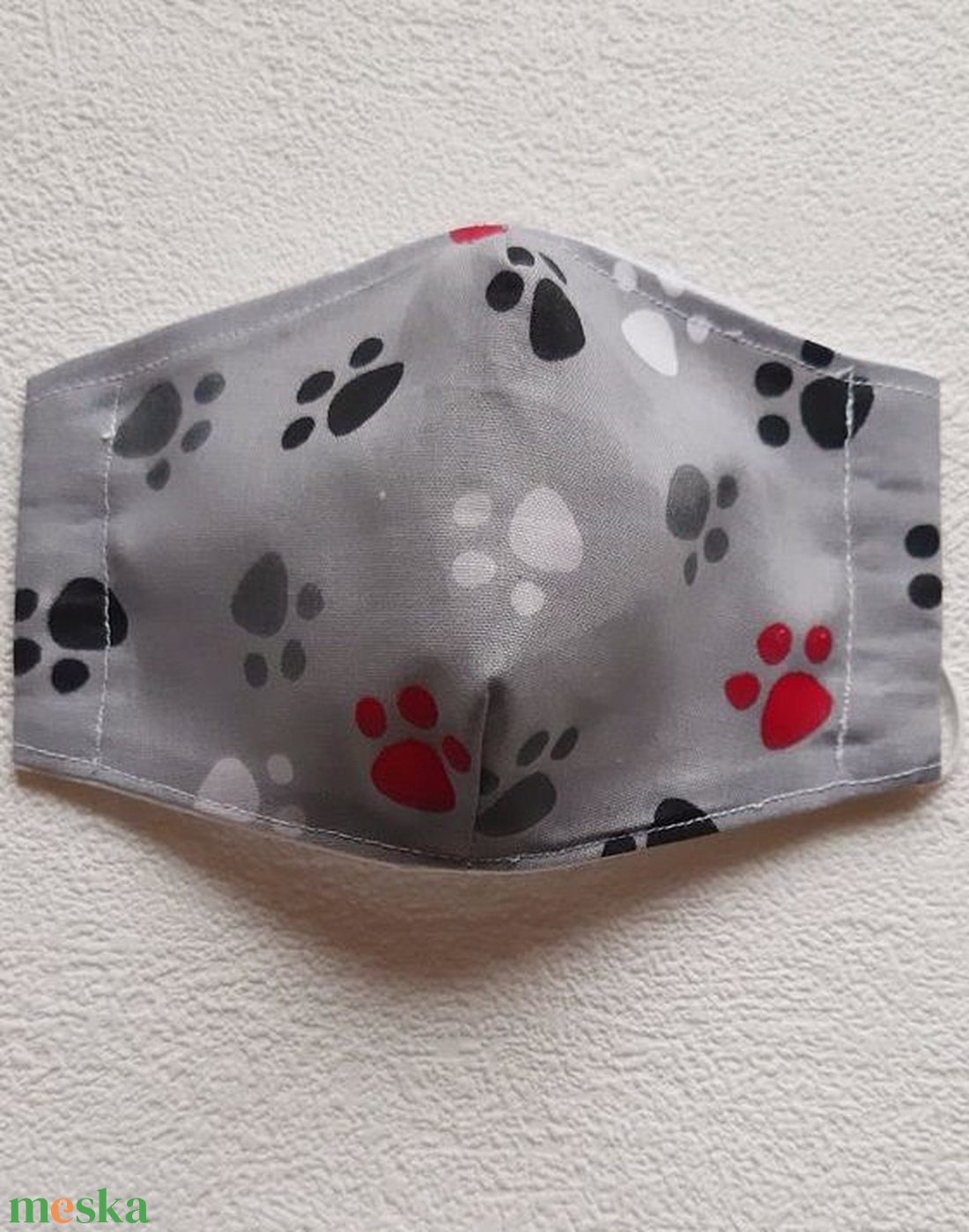 Tappancs lábnyom mintás szürke alapon  uniszex GYERMEK szájmaszk - gyerek - gyerek - Meska.hu