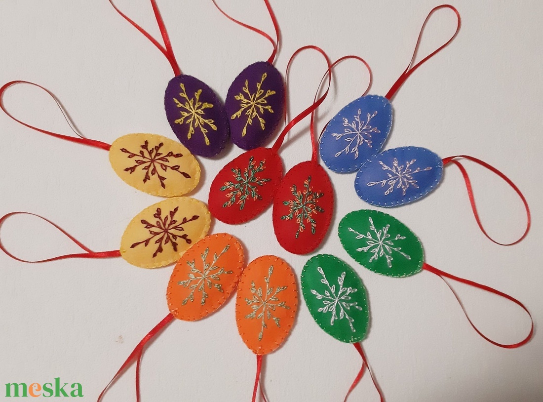 Húsvéti filc tojás függődísz szett - otthon & életmód - dekoráció - fali és függő dekoráció - függődísz - Meska.hu