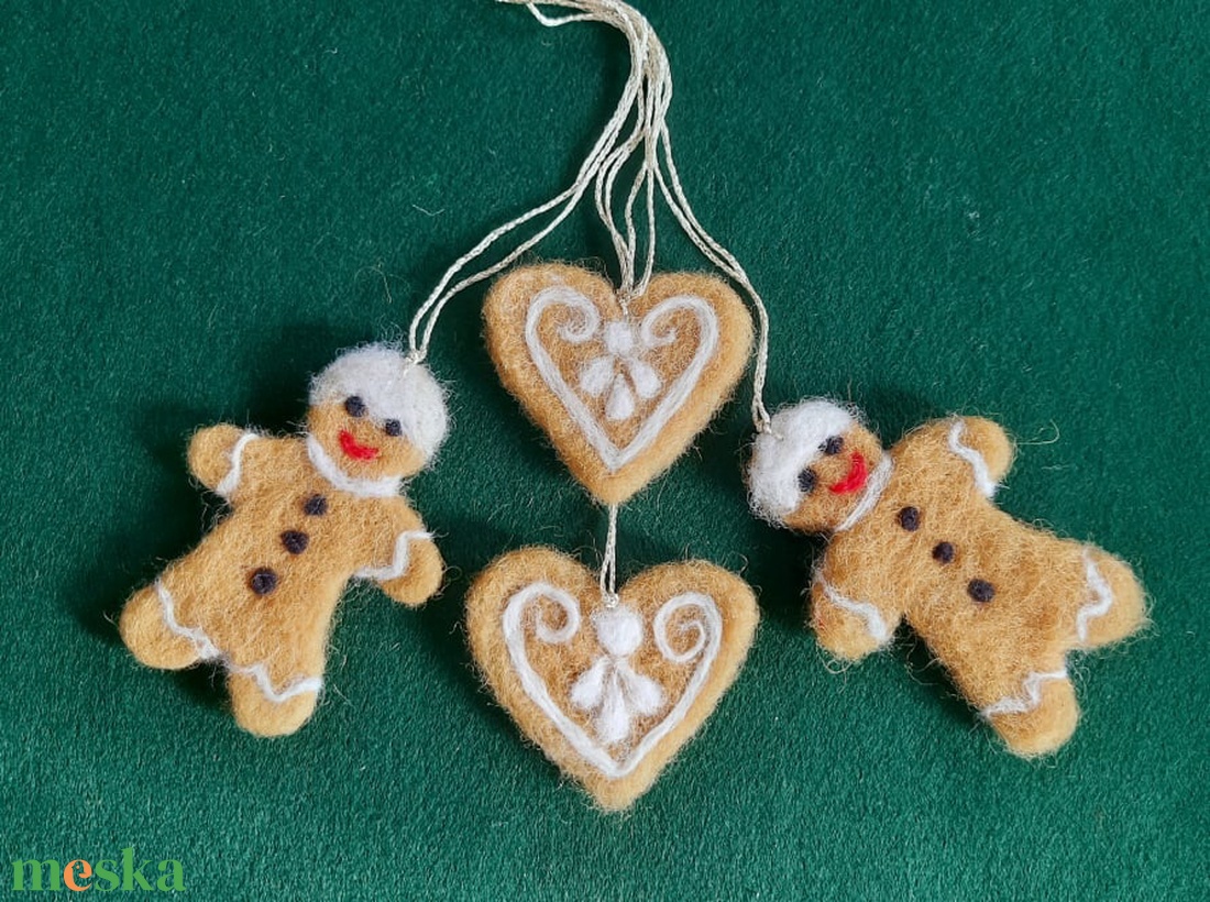 Karácsonyi Mézi dísz  négy darabos szett  (4 ) - karácsony - karácsonyi lakásdekoráció - karácsonyfadíszek - Meska.hu