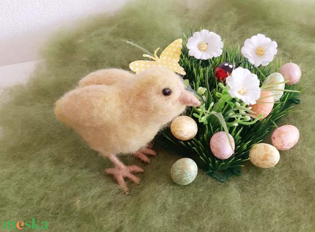 Húsvéti csibe, dekoráció Húsvét alkalmára - otthon & életmód - dekoráció - asztal és polc dekoráció - asztaldísz - Meska.hu