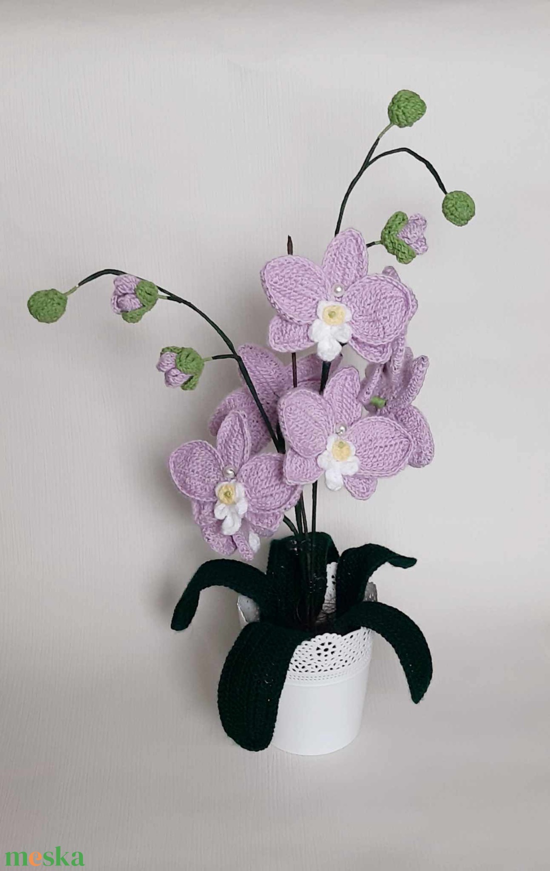 Horgolt, lila- fehér orchidea - otthon & életmód - dekoráció - virágdísz és tartó - csokor & virágdísz - Meska.hu Horgolt, lila- fehér orchidea - otthon & életmód - dekoráció - virágdísz és tartó - csokor & virágdísz - Meska.hu