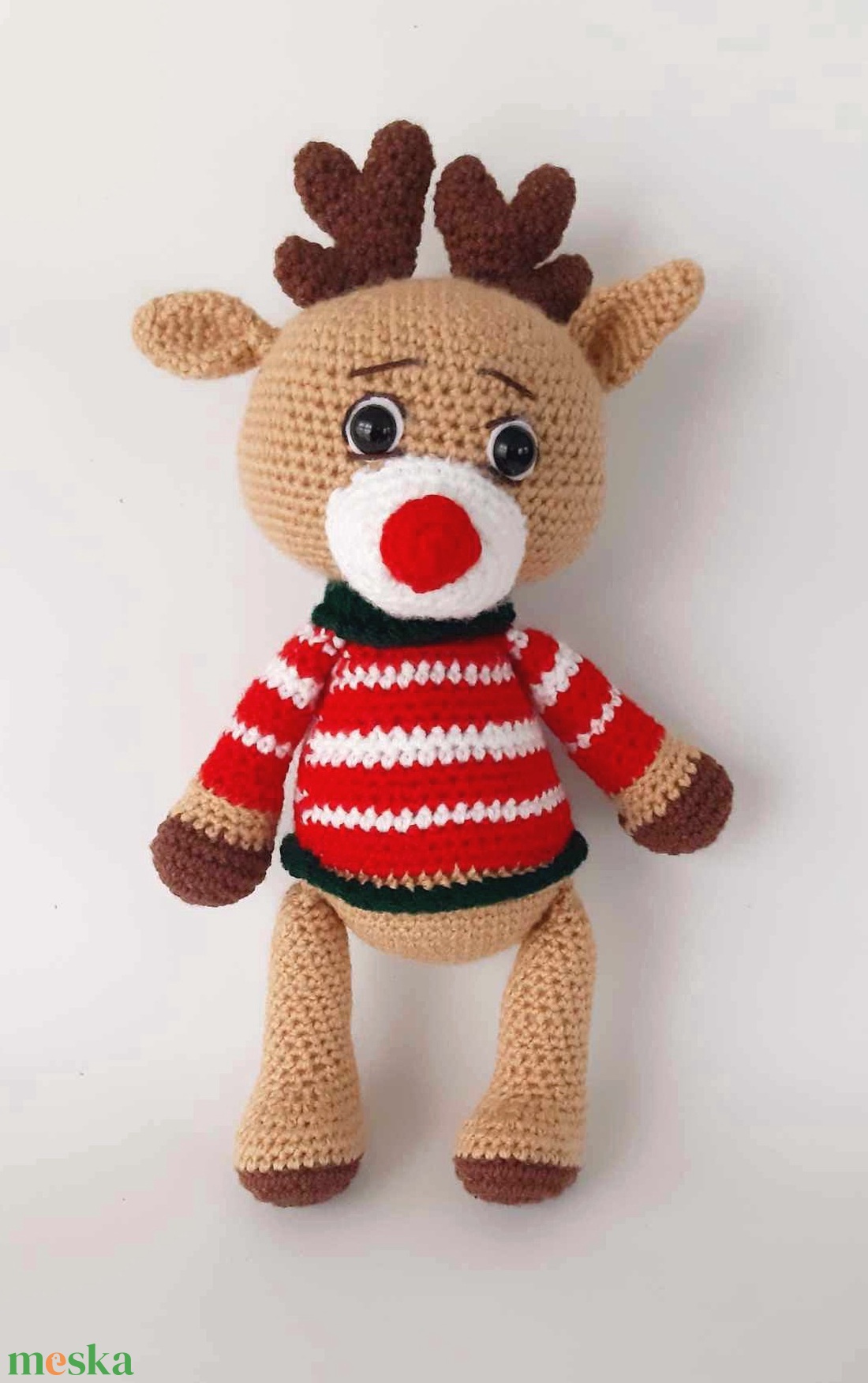 Piros pulcsis horgolt szarvas - otthon & életmód - dekoráció - dísztárgy - Meska.hu