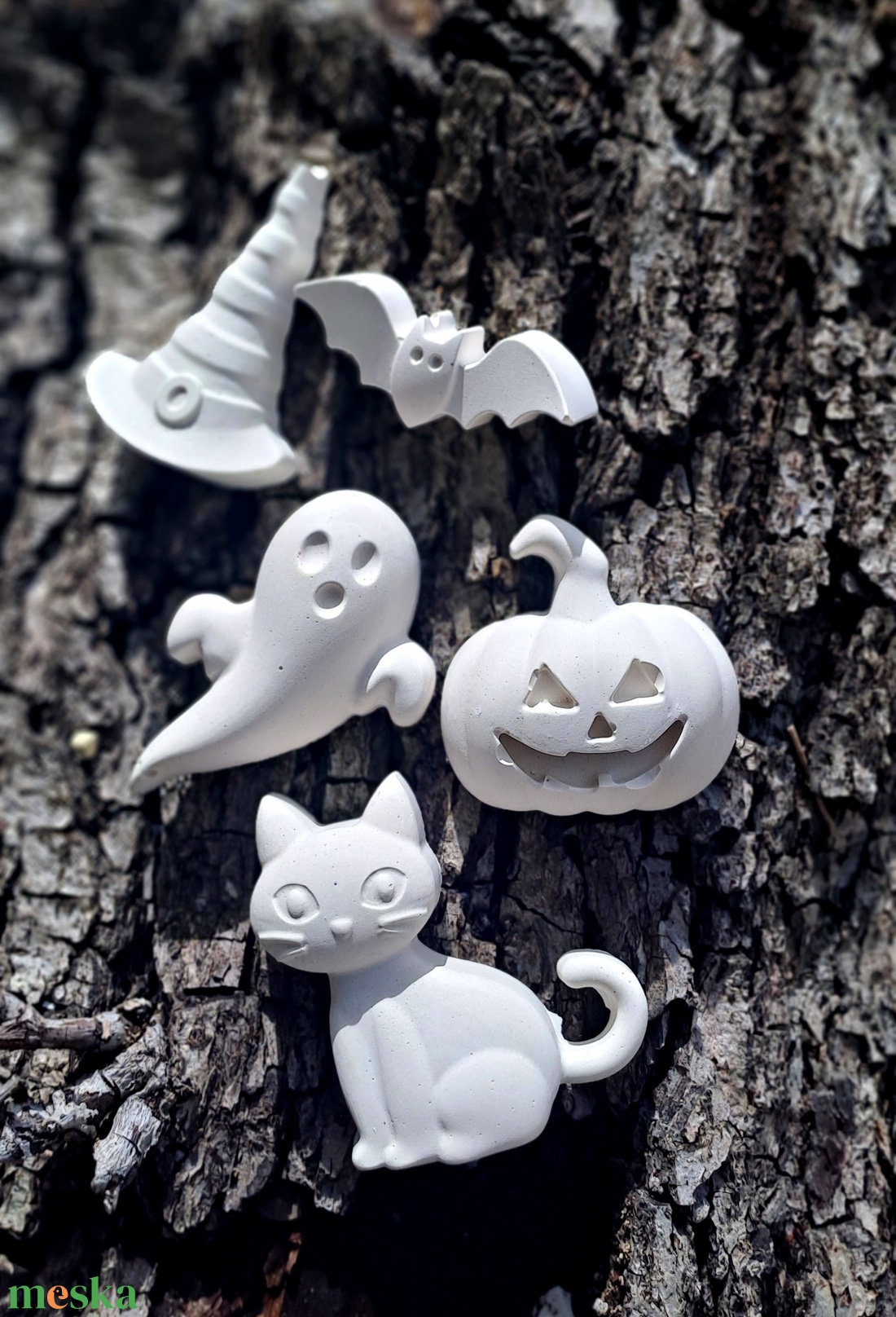 Frászbox - Halloween kreatív alkotócsomag � 5 db festhető gipszfigura akrilfestékkel, fényes lakkal és ecsettel - DIY - diy (csináld magad) - egységcsomag - Meska.hu