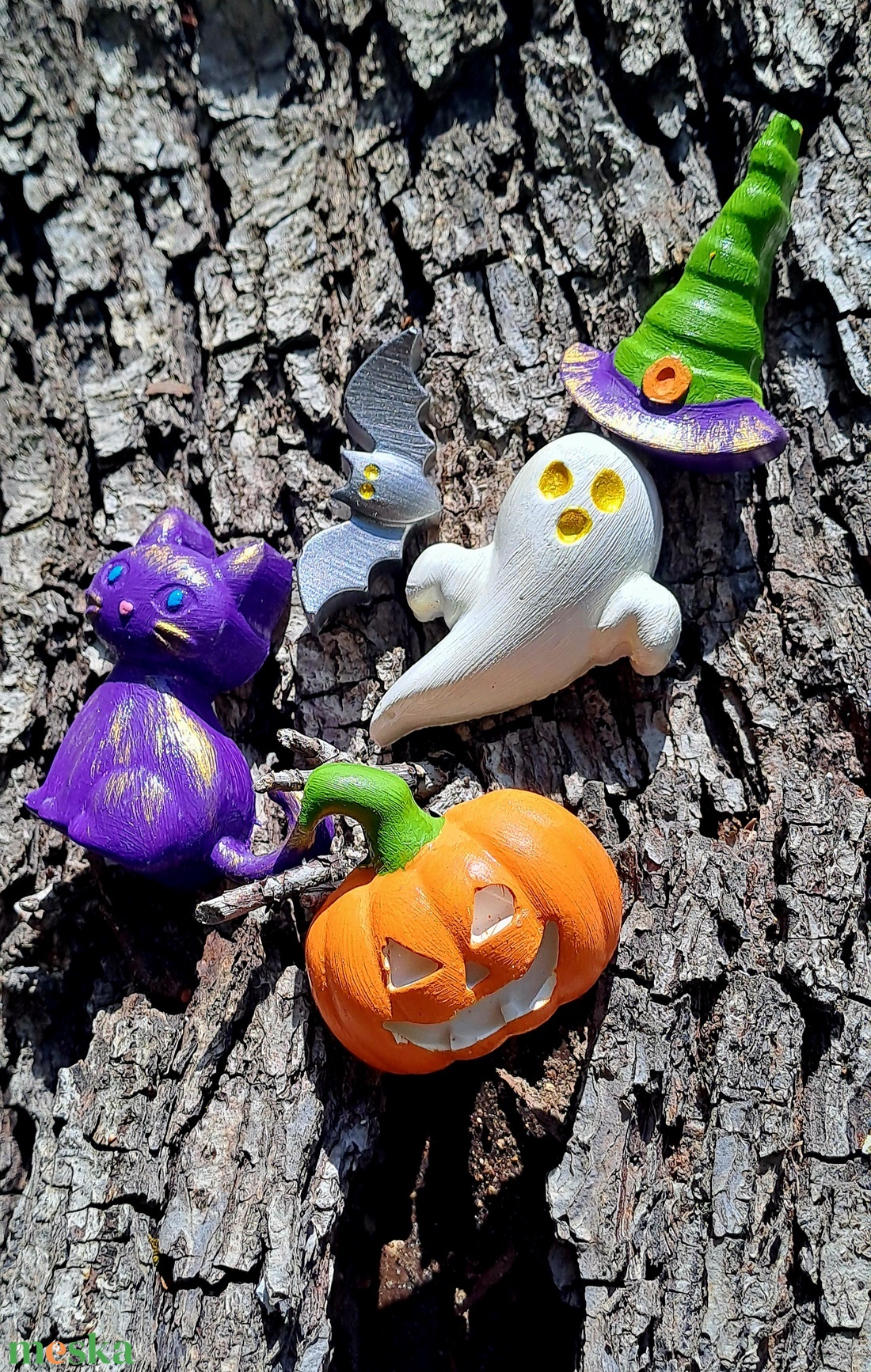 Frászbox - Halloween kreatív alkotócsomag � 5 db festhető gipszfigura akrilfestékkel, fényes lakkal és ecsettel - DIY - diy (csináld magad) - egységcsomag - Meska.hu
