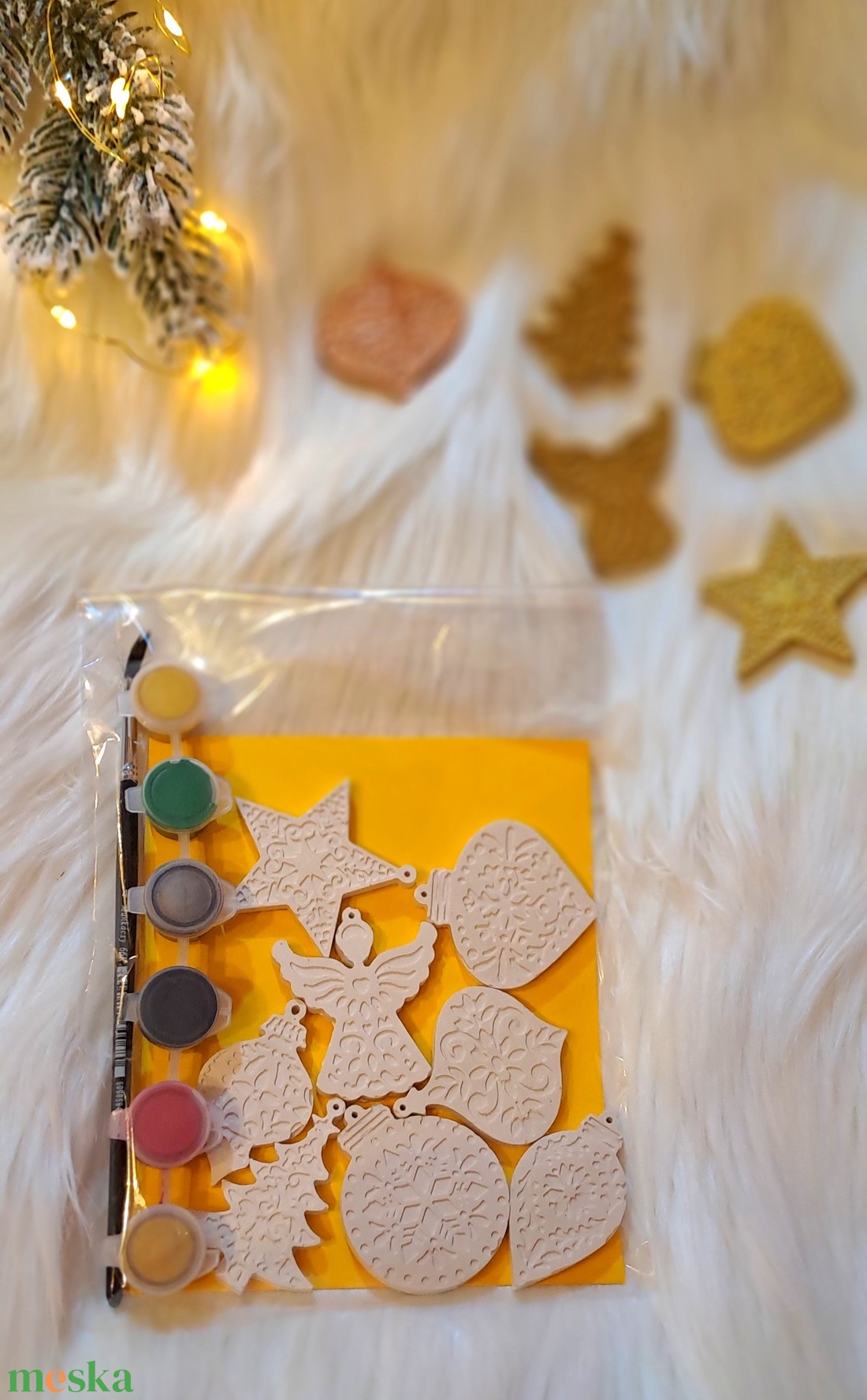 Karácsonyi DIY Kreatív Készlet - Festhető mézeskalács vagy karácsonyi díszek szett - diy (csináld magad) - egységcsomag - Meska.hu