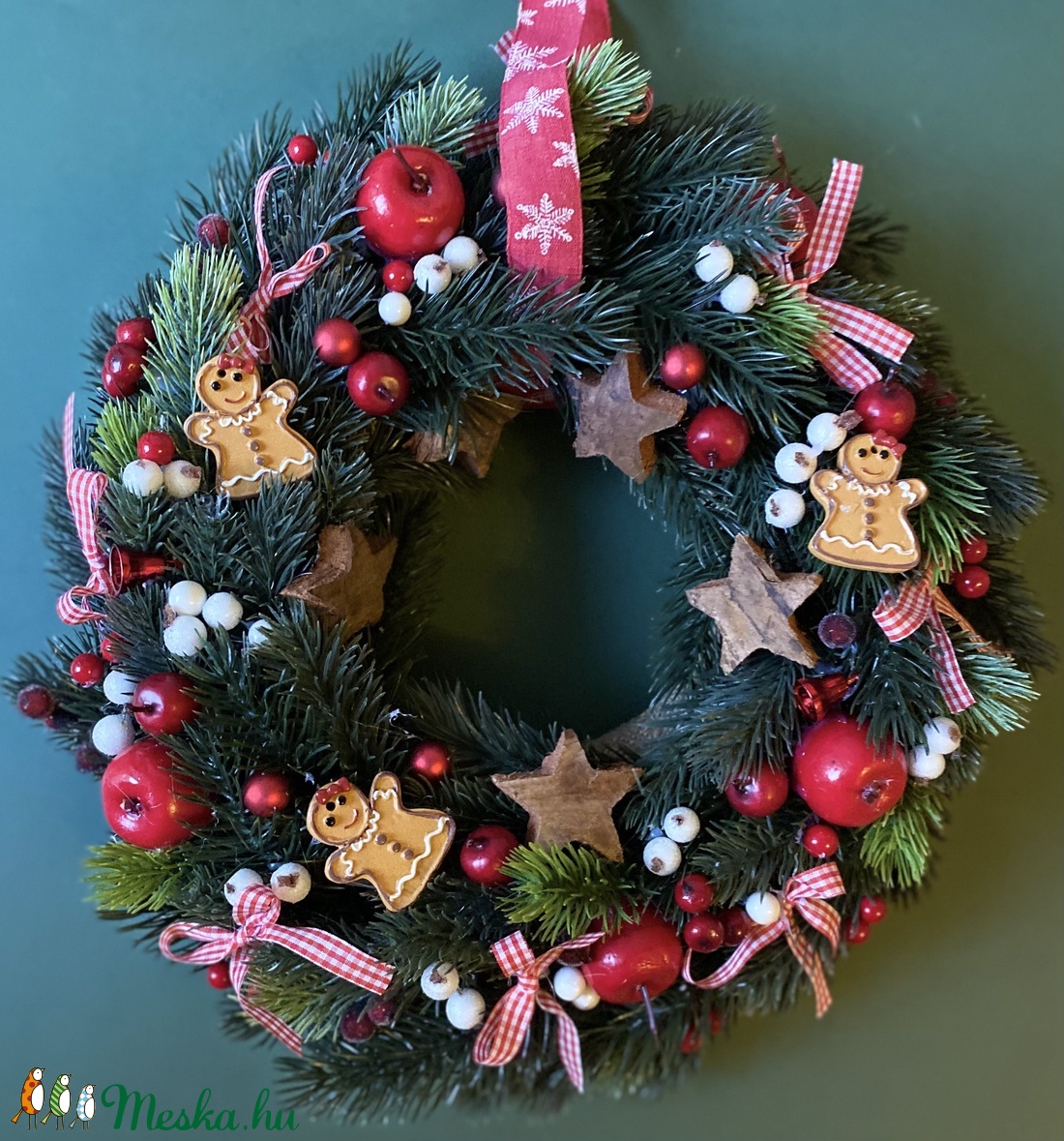 Mézeskalácsos almás koszorú - karácsony - adventi díszek - adventi ajtódísz - Meska.hu Mézeskalácsos almás koszorú - karácsony - adventi díszek - adventi ajtódísz - Meska.hu