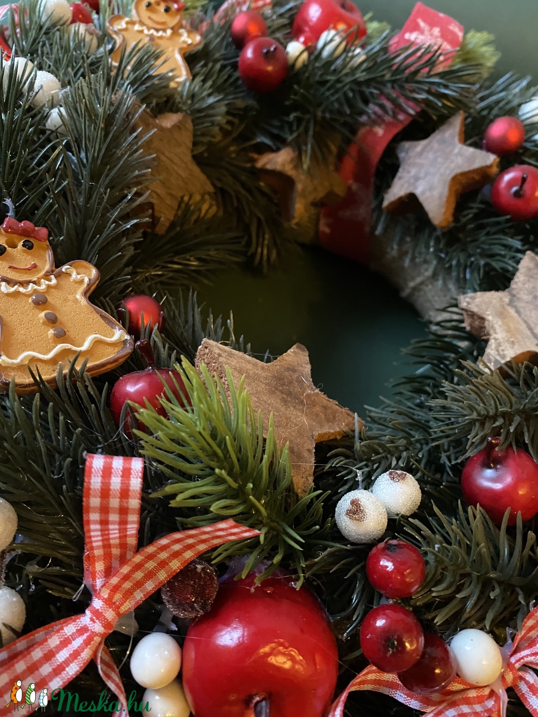 Mézeskalácsos almás koszorú - karácsony - adventi díszek - adventi ajtódísz - Meska.hu Mézeskalácsos almás koszorú - karácsony - adventi díszek - adventi ajtódísz - Meska.hu