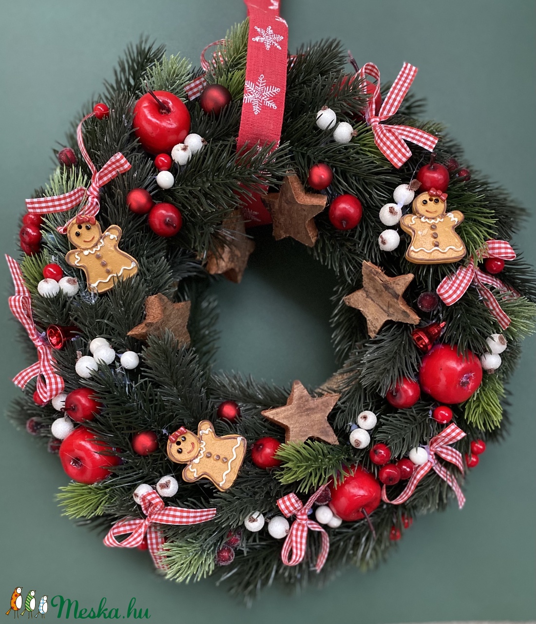 Mézeskalácsos almás koszorú - karácsony - adventi díszek - adventi ajtódísz - Meska.hu Mézeskalácsos almás koszorú - karácsony - adventi díszek - adventi ajtódísz - Meska.hu