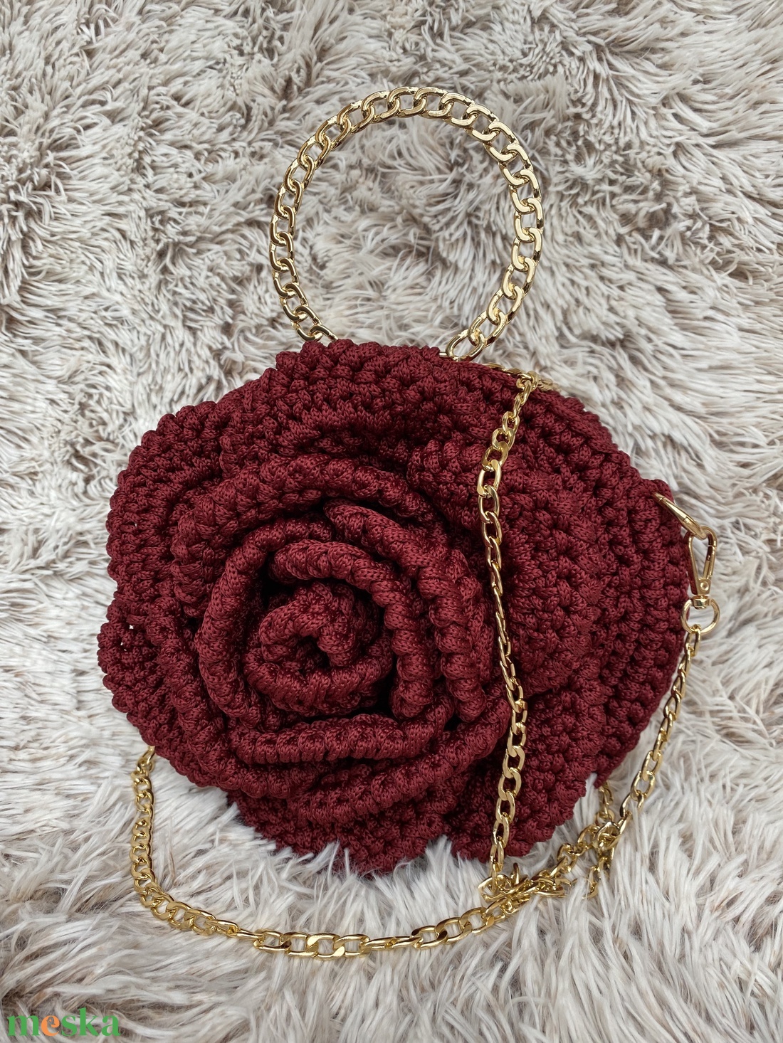 Marisol horgolt, rózsa formájú kézi- és crossbody táska - táska & tok - kézitáska & válltáska - válltáska - Meska.hu Marisol horgolt, rózsa formájú kézi- és crossbody táska - táska & tok - kézitáska & válltáska - válltáska - Meska.hu