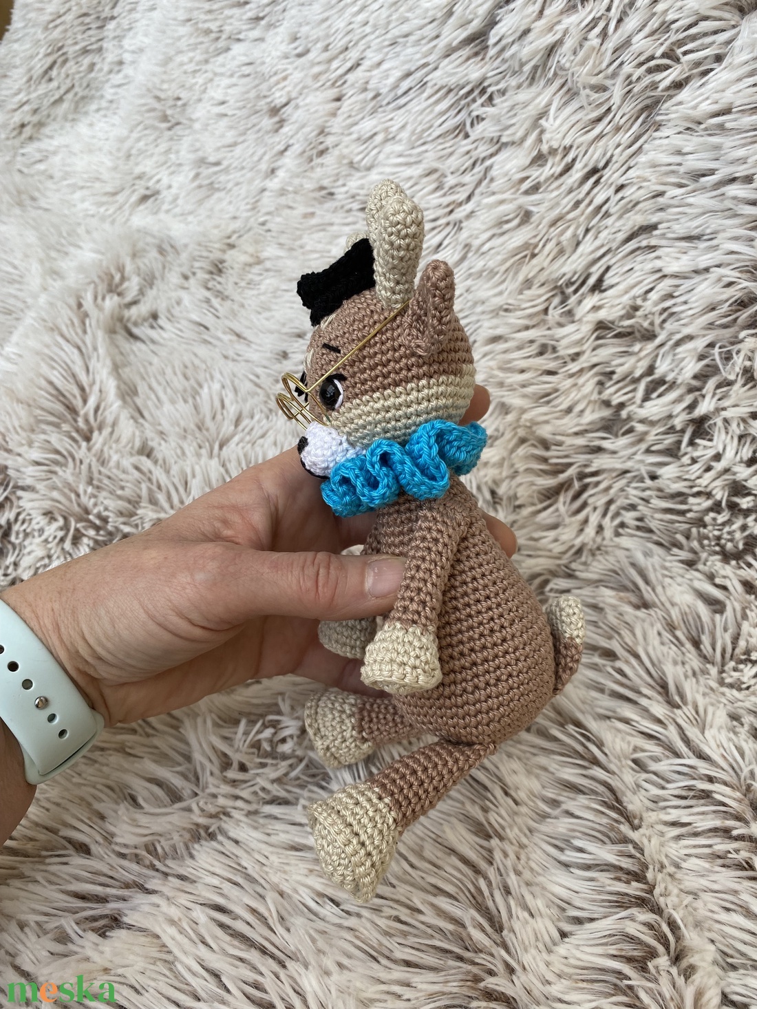 Horgolt szemüveges őzike ballagásra amigurumi - játék & sport - plüssállat & játékfigura - más figura - Meska.hu