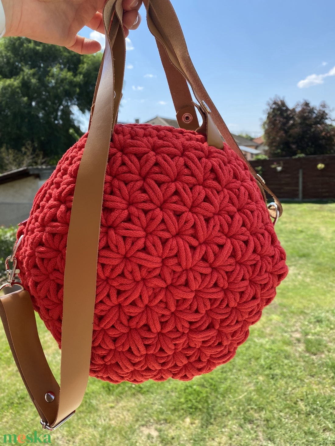 Diana horgolt nagyméretű piros színű kézi- és crossbody táska - táska & tok - kézitáska & válltáska - válltáska - Meska.hu Diana horgolt nagyméretű piros színű kézi- és crossbody táska - táska & tok - kézitáska & válltáska - válltáska - Meska.hu