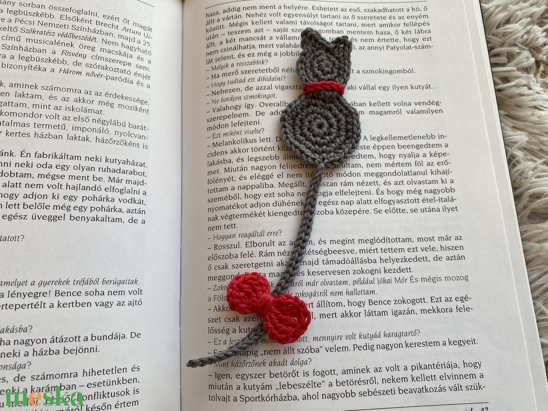 Horgolt cica könyvjelző - könyv & zene - könyvjelző - Meska.hu