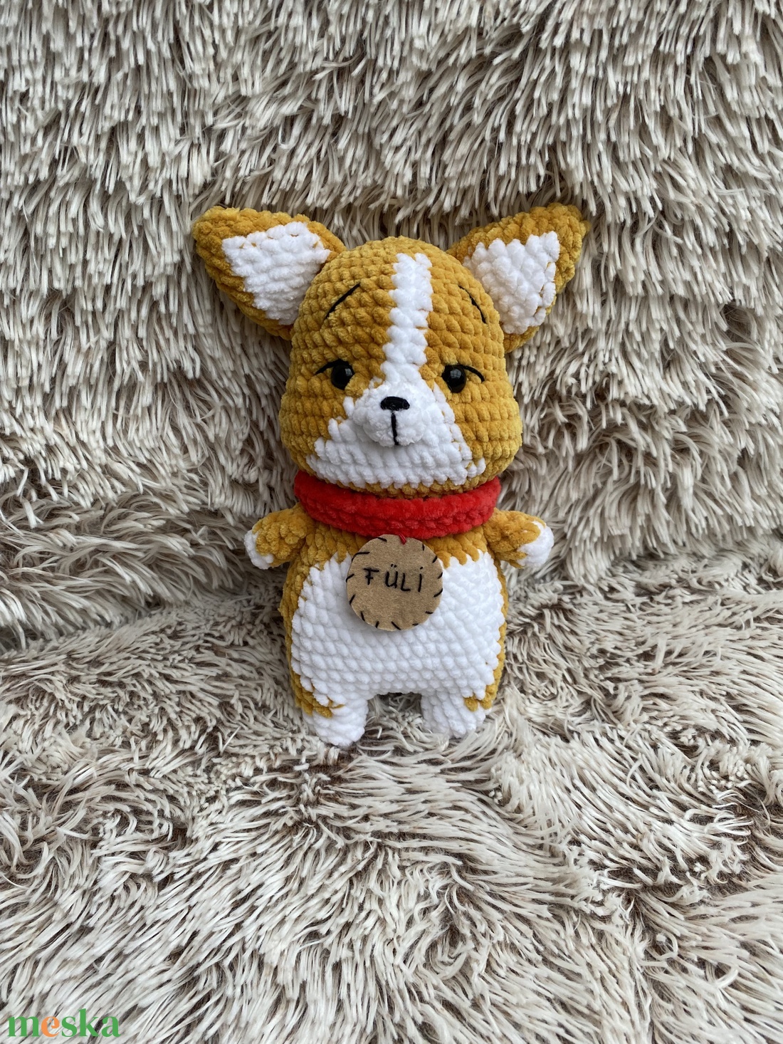 Horgolt Corgi kutya - játék & sport - plüssállat & játékfigura - kutya - Meska.hu