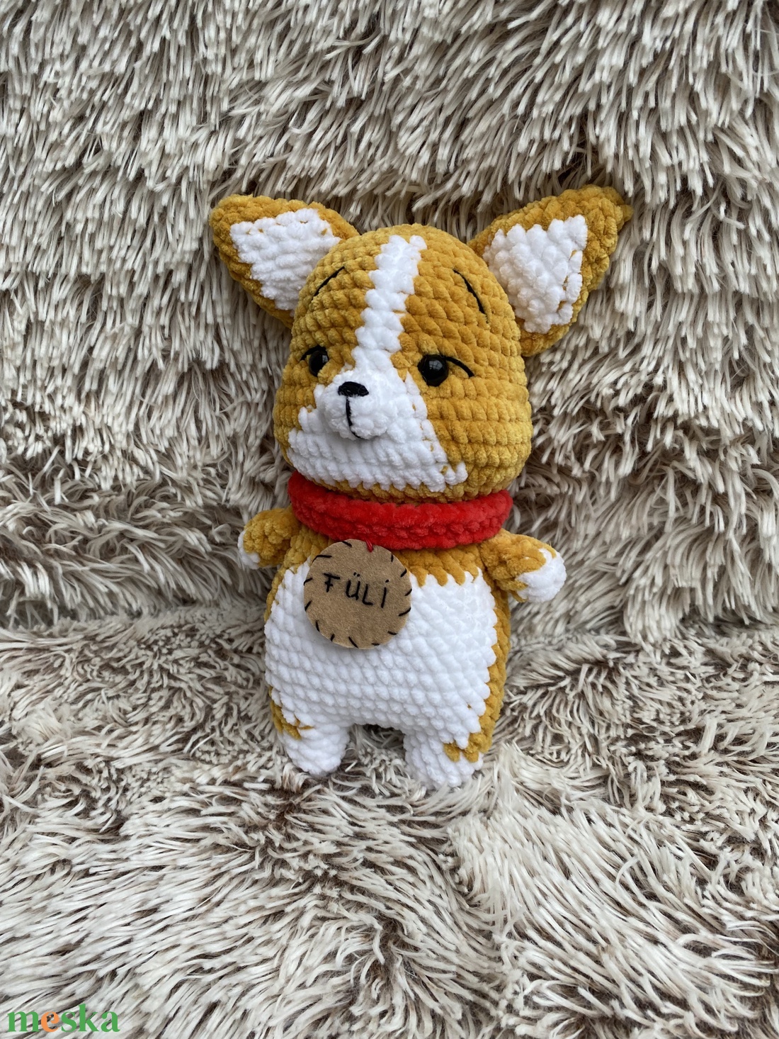 Horgolt Corgi kutya - játék & sport - plüssállat & játékfigura - kutya - Meska.hu