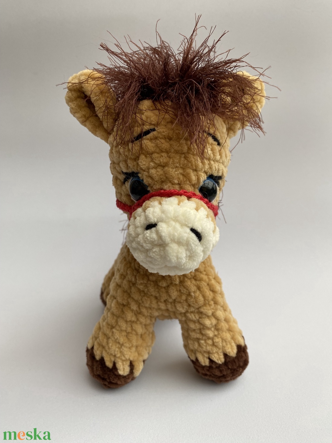 Horgolt ló, lovacska, paci selymes sörénnyel - játék & sport - plüssállat & játékfigura - ló - Meska.hu