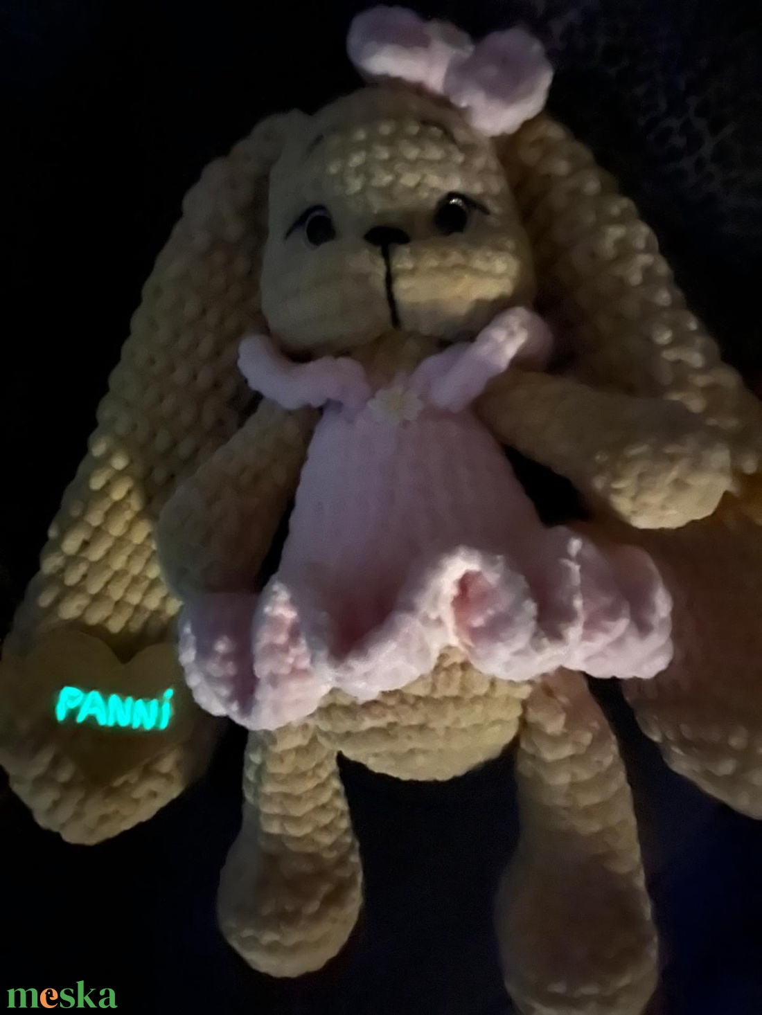 Világítós Dolly plüss horgolt balerina nyuszi, névreszóló  - játék & sport - plüssállat & játékfigura - nyuszi - Meska.hu