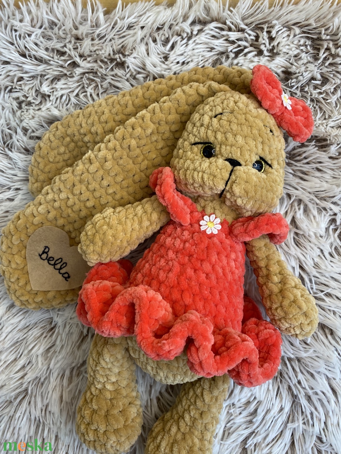 Világítós Dolly plüss horgolt balerina nyuszi, névreszóló  - játék & sport - plüssállat & játékfigura - nyuszi - Meska.hu