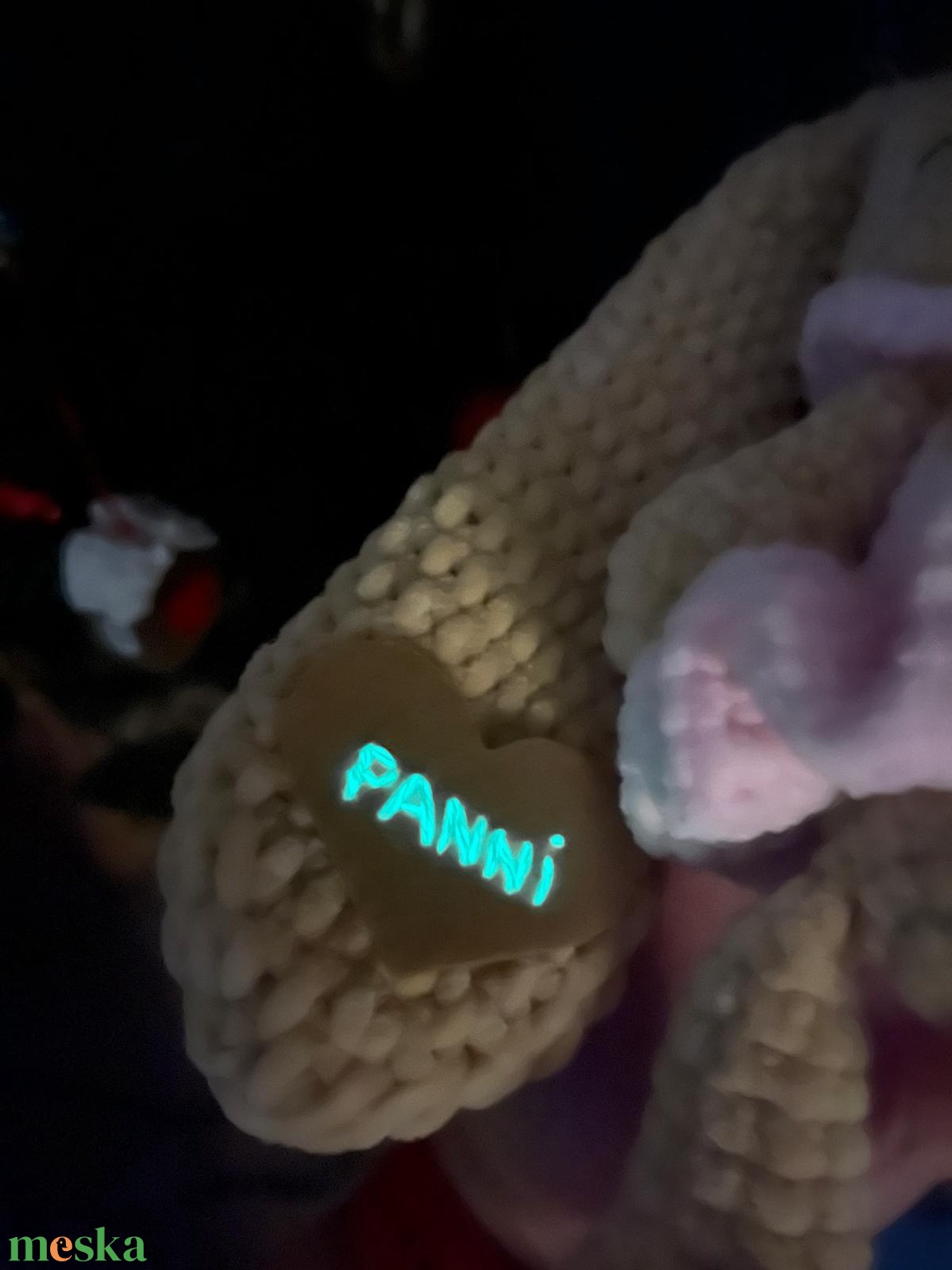 Világító (név) Gyuszi nyuszi, plüss, horgolt, névreszóló  - játék & sport - plüssállat & játékfigura - nyuszi - Meska.hu