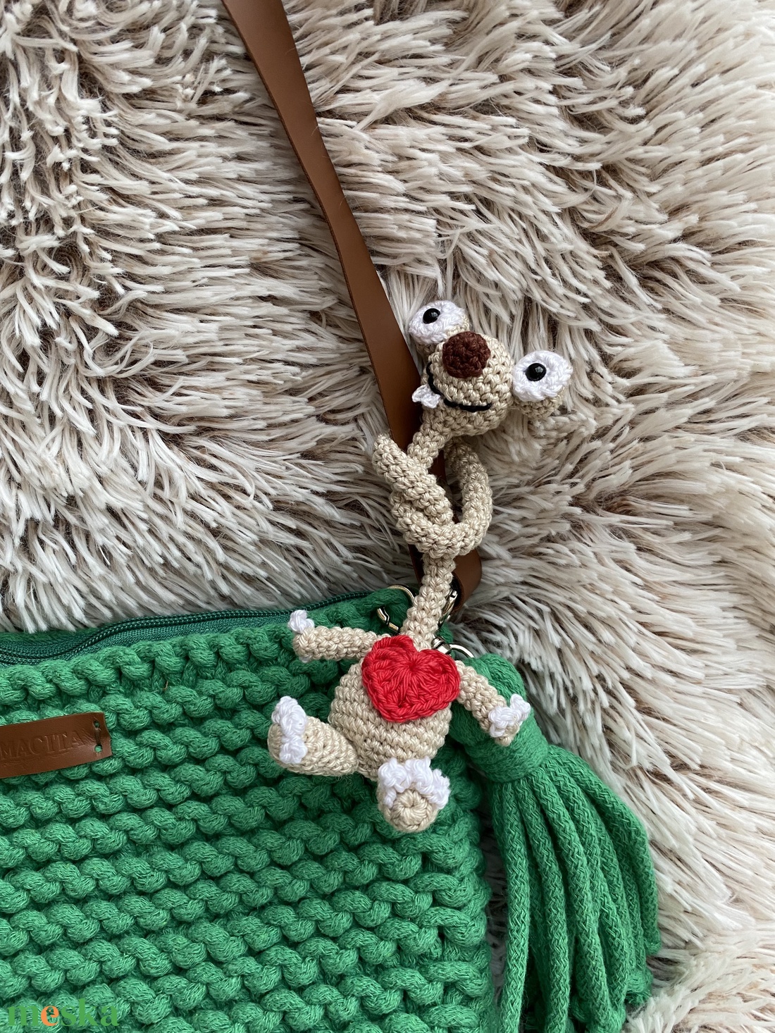 Horgolt lajhár a Jégkorszak meséből, Sid egy kis szívvel (vagy anélkül) - játék & sport - plüssállat & játékfigura - plüss mesefigurák - Meska.hu