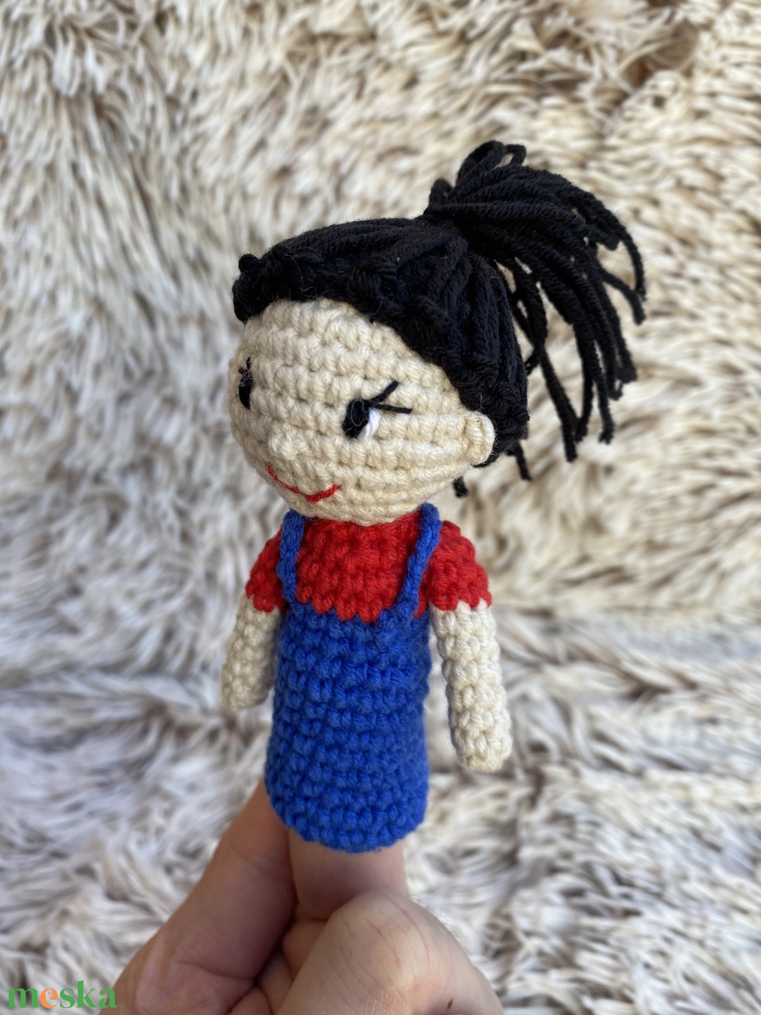 Kézzel horgolt Annipanni ujjbáb meséléshez - játék & sport - bábok - ujjbáb - Meska.hu