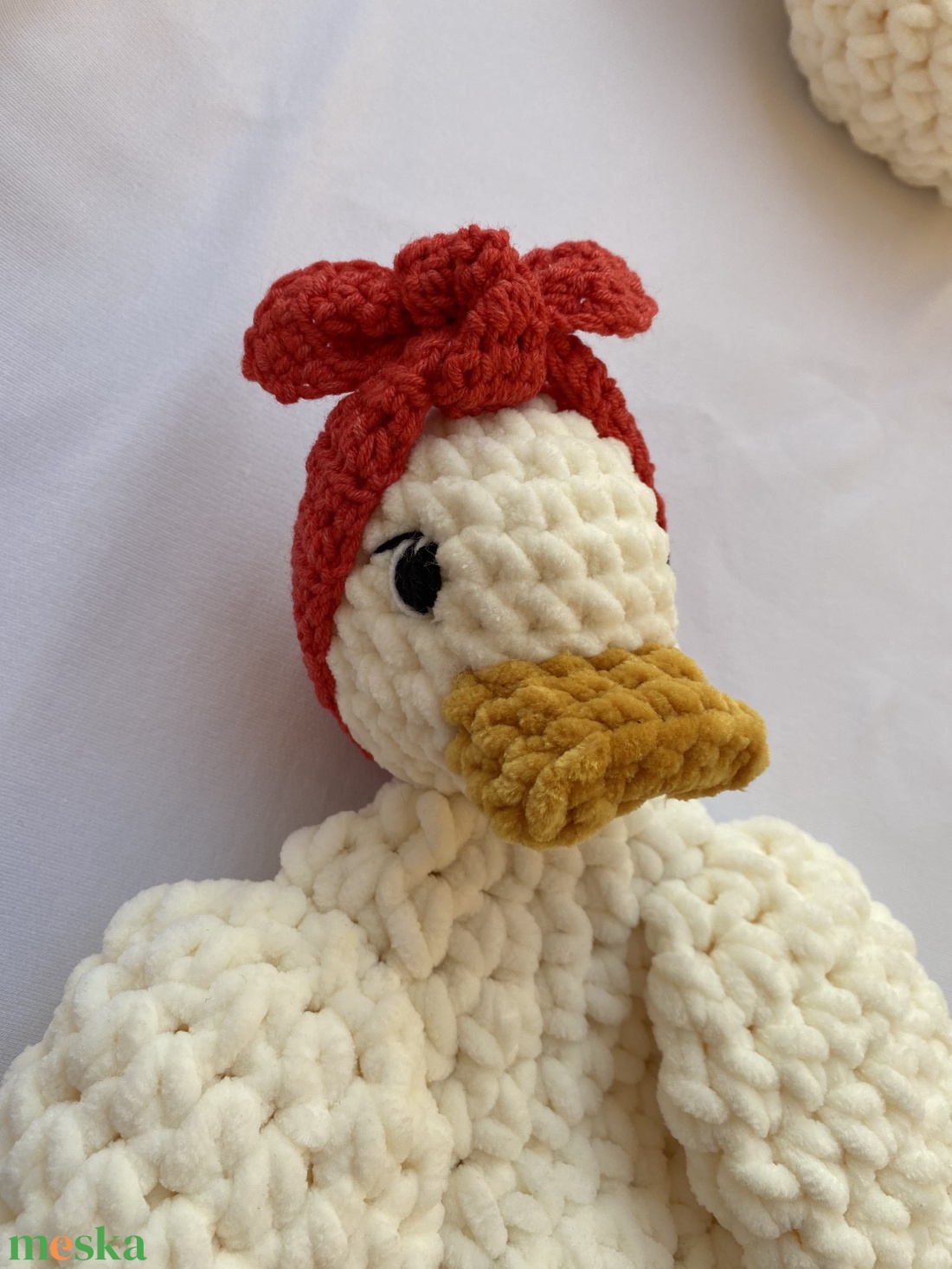 Horgolt Borka kacsa - szundipajti, nyunyóka - baba - mama - baba játékok - szundikendő, alvóka - Meska.hu