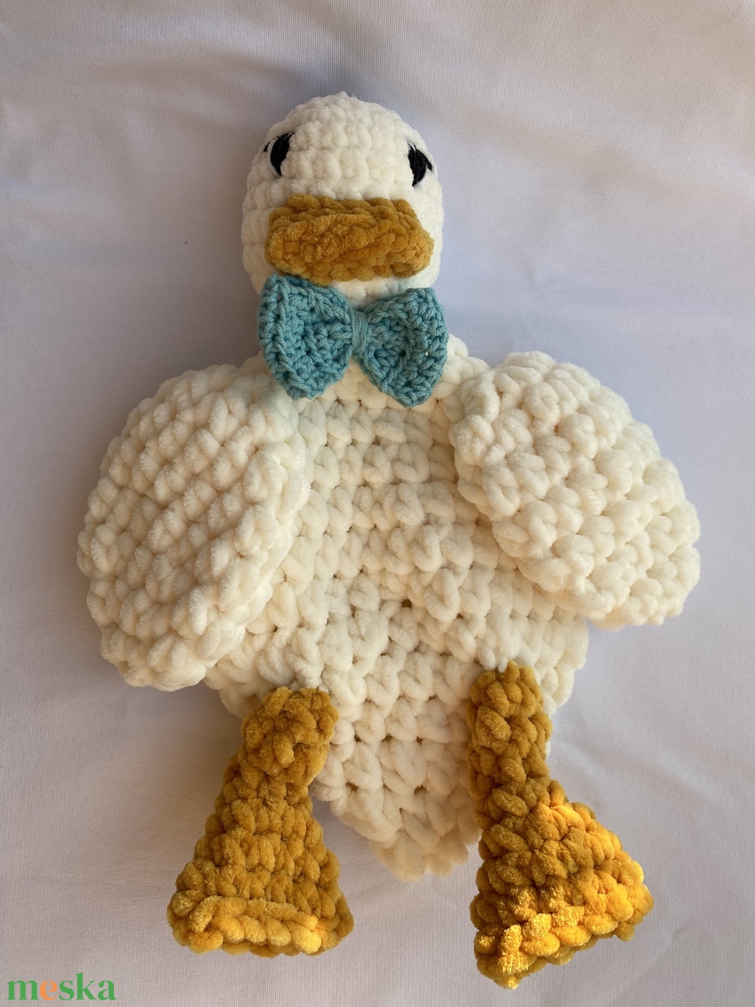 Horgolt Kázmér kacsa - szundipajti, nyunyóka - baba - mama - baba játékok - szundikendő, alvóka - Meska.hu