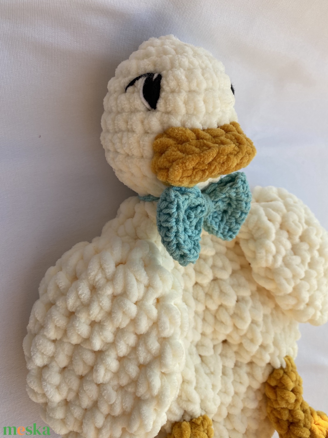 Horgolt Kázmér kacsa - szundipajti, nyunyóka - baba - mama - baba játékok - szundikendő, alvóka - Meska.hu