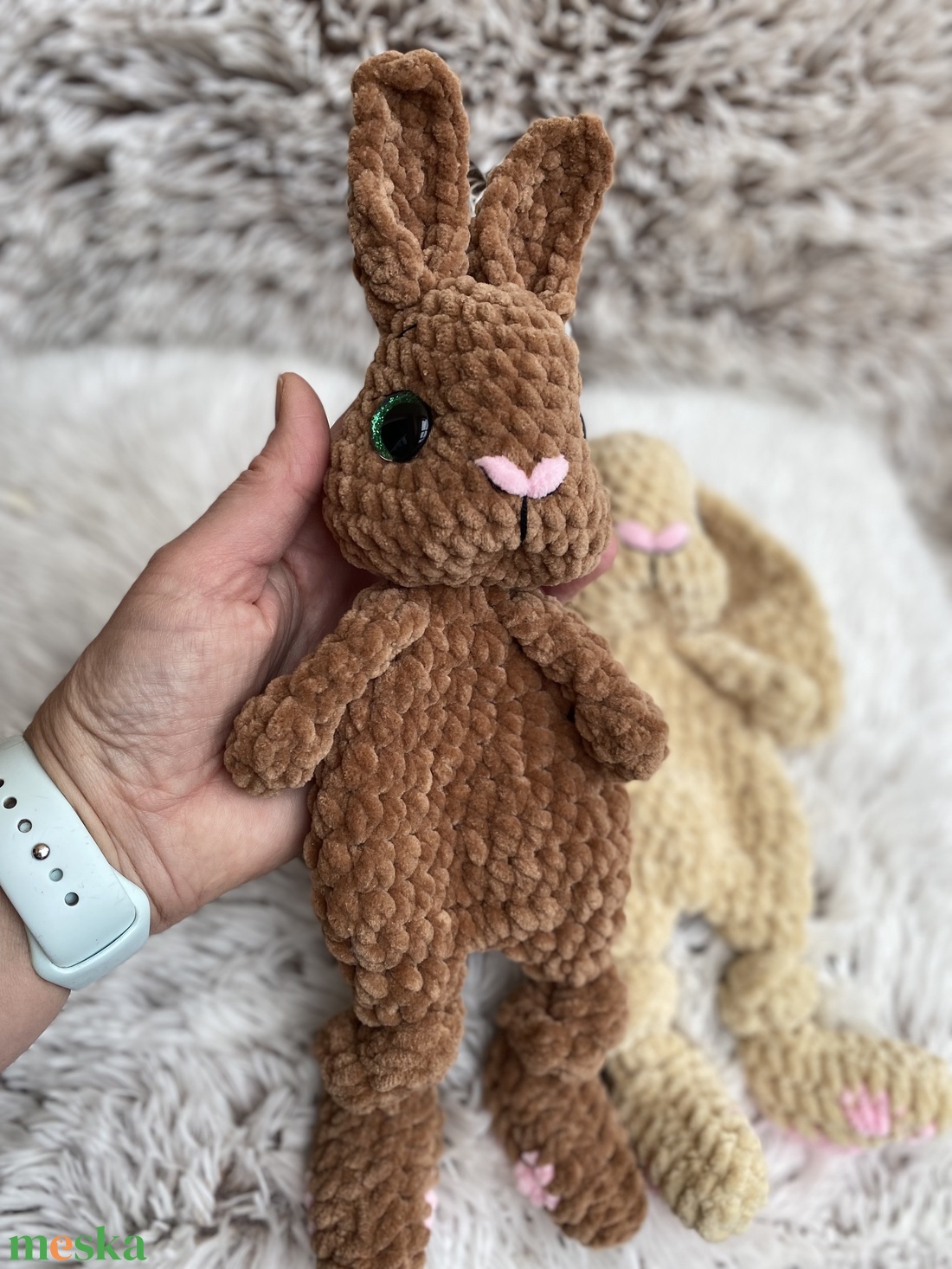Horgolt nyuszi - szundipajti, nyunyóka, alvóka - baba - mama - baba játékok - szundikendő, alvóka - Meska.hu