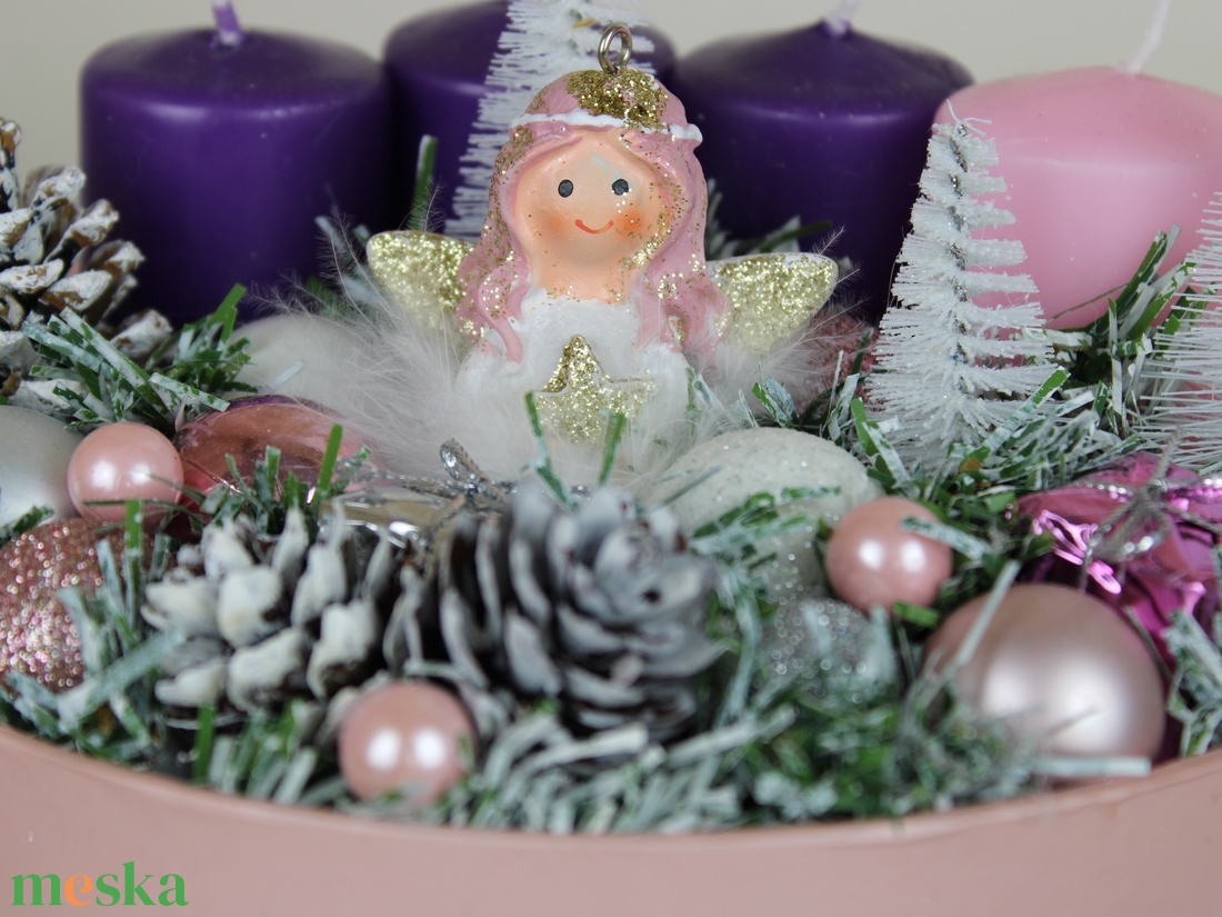 Karácsonyi adventi asztaldísz - karácsony - adventi díszek - adventi asztaldísz - Meska.hu