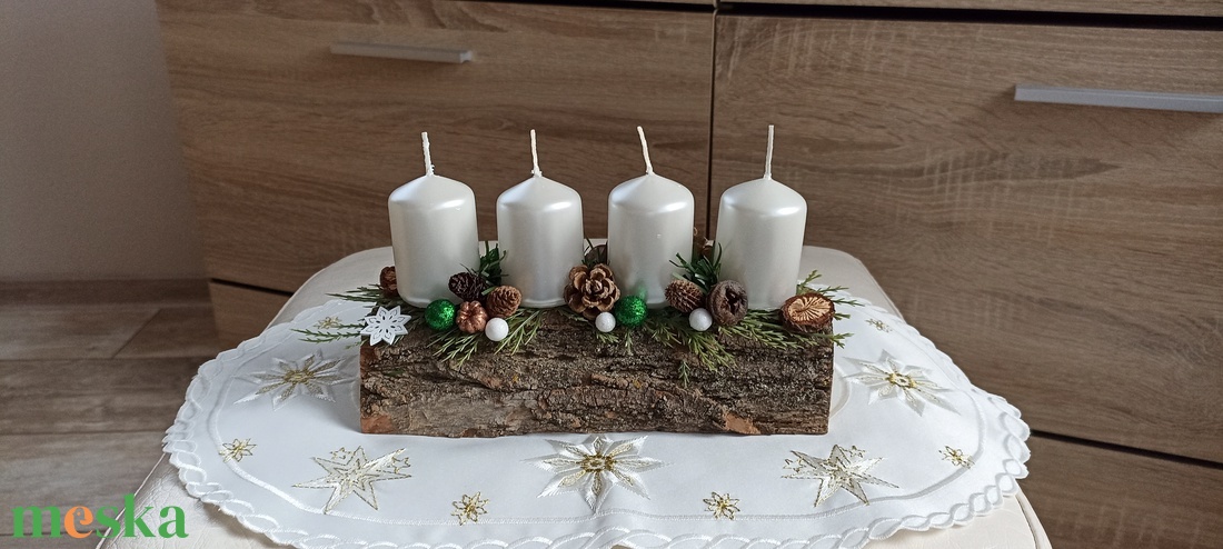 Karácsonyi adventi asztaldísz - karácsony - adventi díszek - adventi asztaldísz - Meska.hu